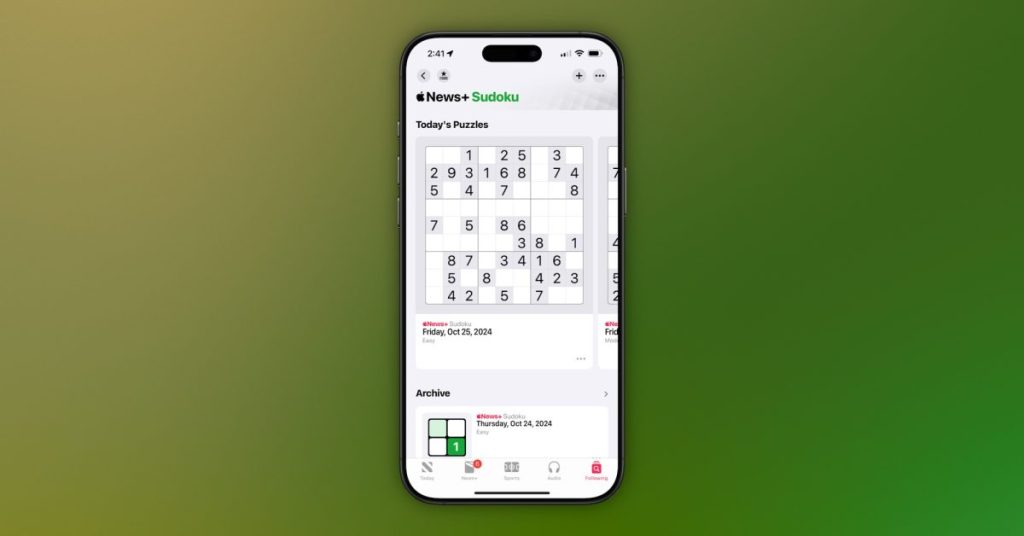 ios-18.2-beta:-new-daily-sudoku-games-come-to-apple-news+