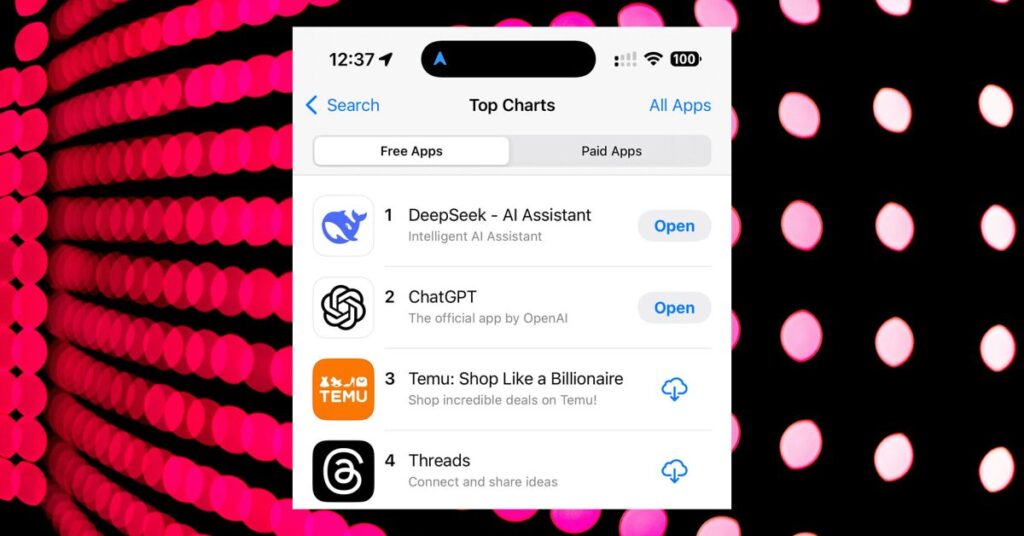 china’s-deepseek-hits-#1-on-app-store,-shocks-ai-researchers,-sends-us-tech-shares-tumbling